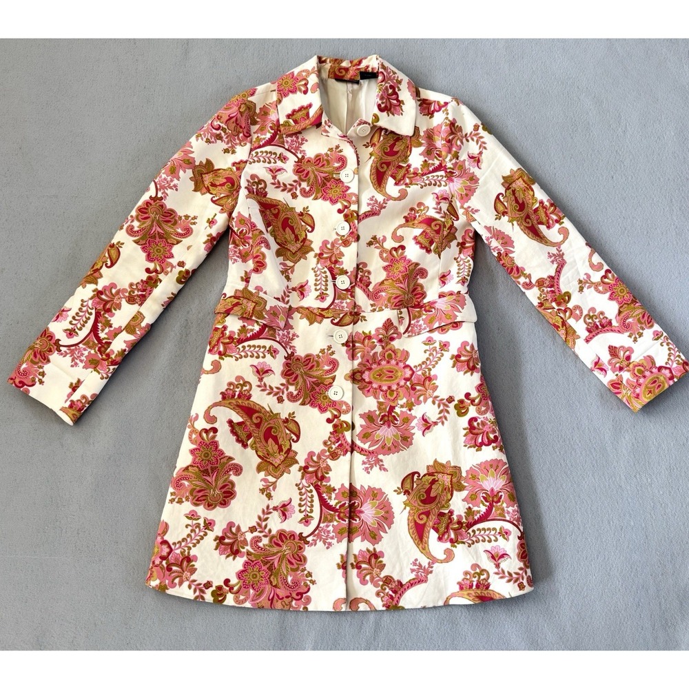 Willi Smith Floral Paisley Jacket Mod Preppy Coastal Grandma Spring Coat M